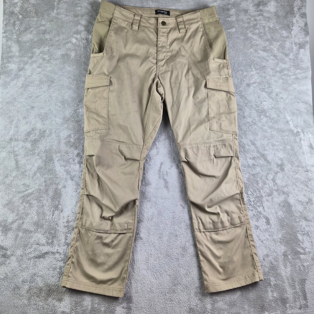 Vertx Pro Tactical Cargo Pants Mens 35x30 Tan Ripstop Stretch Double Knee NWOT